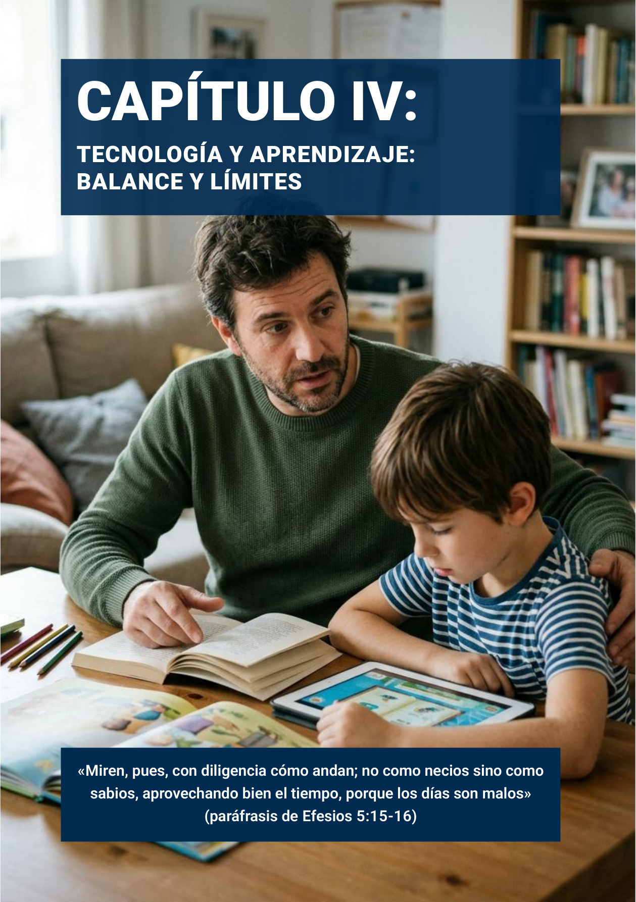 Portadilla original del CAPÍTULO IV: Tecnología y aprendizaje: balance y límites